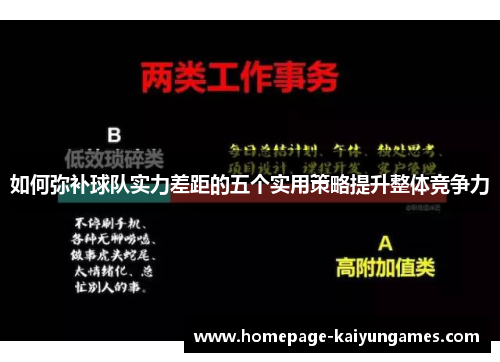 如何弥补球队实力差距的五个实用策略提升整体竞争力